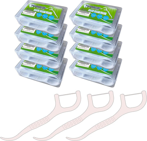 400pcs SHINEMOON Dental Floss Picks,Travel Pack, Glides Easy Between Teeth, Flosser Helps Prevent Tooth Decay & Gum Disease, Easy Grip Handle, Pac...