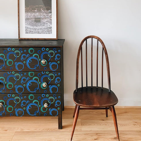 FINGERINSPIRE Bubble Painting Stencil 11.7x8.3 inch PET Hollow Out Bubbles Block Pattern Craft Stencils Big Small Bubble Stencil Template for Scra...