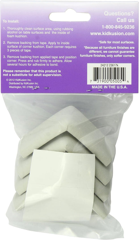 KidKusion 4- Piece Safety Corner Cushion; 4 Pack Off White; Child Proofing Corner Guard; Made in USA; Child Safety, Home Furniture Safety Bumper, ...