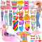 ENOCHT 17 PCS 11.5 Inch Girl Dolls Summer Clothes and Accessories 1 Sequin Mermaid Swimsuit 5 Swimwears 2 Outfits 3 Slippers 6 Accessories Hat Gla...