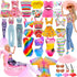 ENOCHT 17 PCS 11.5 Inch Girl Dolls Summer Clothes and Accessories 1 Sequin Mermaid Swimsuit 5 Swimwears 2 Outfits 3 Slippers 6 Accessories Hat Gla...