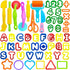 Playdough Tools 55 PCS Play Dough Tools Set for Kids, Play Dough Accessories Plastic Playdough Alphabet Numbers Shapes Cutters,Playdough Rollers,D...