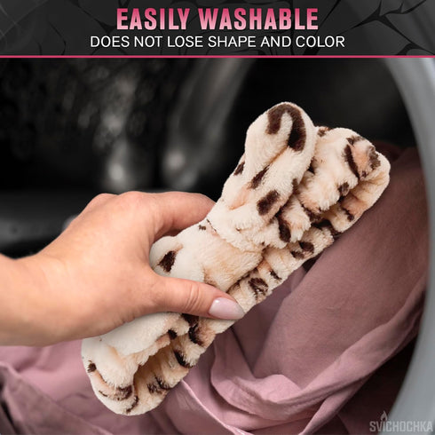 Spa Headband for Washing Face Skincare Headband - Cheetah Headband for Face Washing Makeup Headbands for Women Elastic Headbands - Makeup Hair Hea...