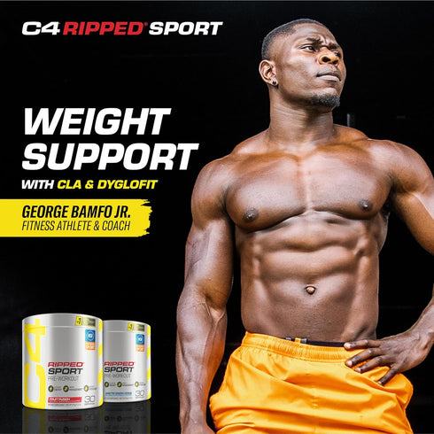 C4 Ripped Sport Pre Workout Powder Arctic Snow Cone - NSF Certified for Sport + Sugar Free Preworkout Energy Supplement for Men & Women - 135mg Ca...