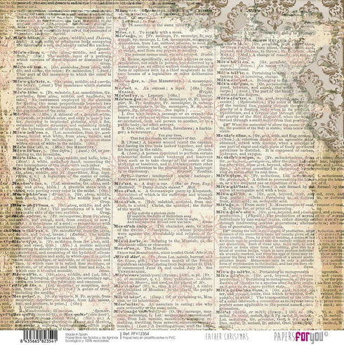 Papers For You - Scrapbooking and Craft Fabric Paper Kit | "Father Christmas" Collection | Includes 8 Single Sided Papers with Different Designs |...