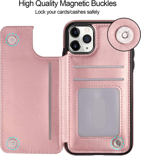 HianDier Wallet Case for iPhone 11 Pro Max Case Slim Protective Case with Credit Card Slot Holder Flip Folio Soft PU Leather Magnetic Closure Cove...