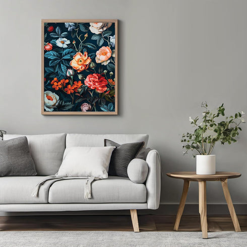 Posterizer 1 pcs-red-blush and orange wild flowers-Floral & Botanical Art-Abstract & Modern Art-Decor for Home & Office- UNFRAMED Wall Art...