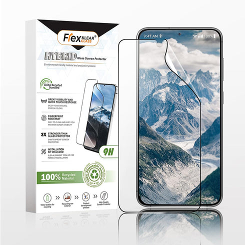 FlexklearGlass® RPET for Samsung Galaxy S24 Plus Screen Protector, 9H Shatterproof Tempered Glass with Auto Installation Kit, VResistant, Unbreaka...