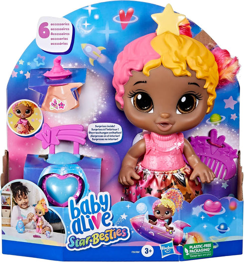 Baby Alive Star Besties Doll, Bright Bella, 8-inch Space-Themed Doll for 3 Year Old Girls and Boys and Up, Accessories...