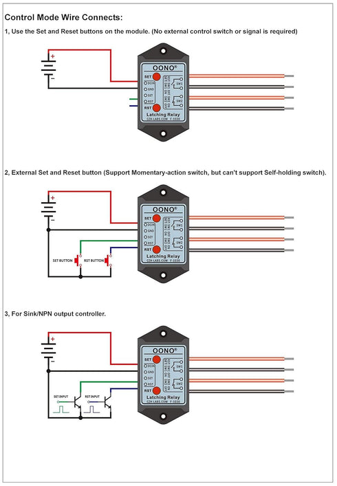 DPST 1NO 1NC 8Amp Latching Relay Module (DC 12V)...
