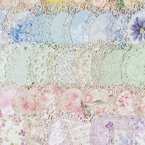 Vintage Scrapbook Paper Lace, 40pcs 4 Different Styles Scrapbook Supplies for DIY Cards, Scrapbooks, Photo Frames, Albums, Crafts, Card Making...