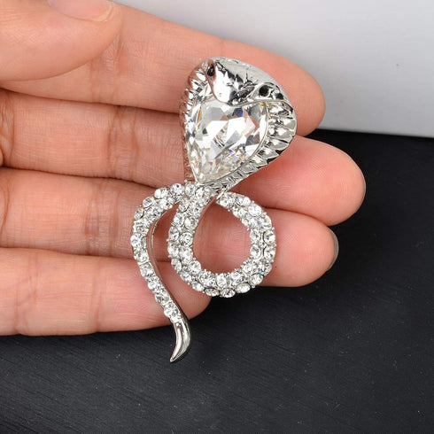Vintage Enamel Crystal Cobra Snake Brooch Pins Reptile Animal Python Antique Breastpin Costume Jewelry for Women Men...
