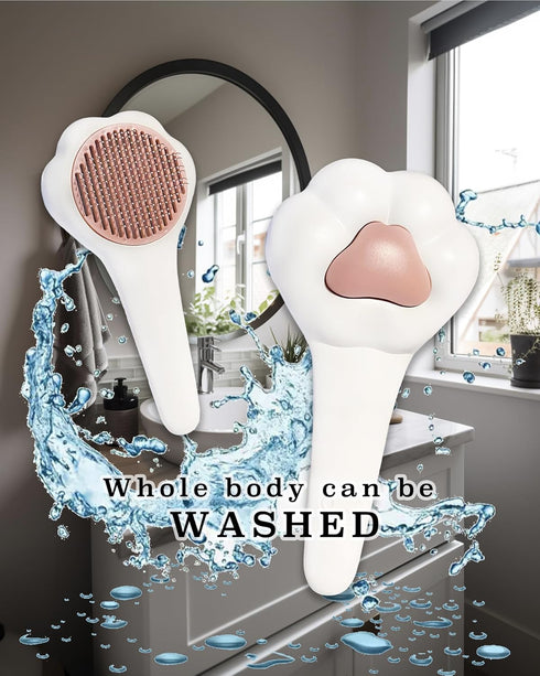 Pet hair brush, Cat grooming brush Dog hair brush pet grooming self cleaning slicker brush for dogs cats puppy rabbit, Cat brush grooming gently r...