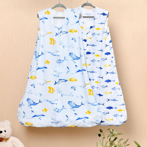 david's kids 100% Cotton Baby Sleep Sack 0-6 Months, Soft Baby Wearable Blankets with 2-Way Zipper, 2 Pack Comfy Sleeping Bags for Infant Newborn ...