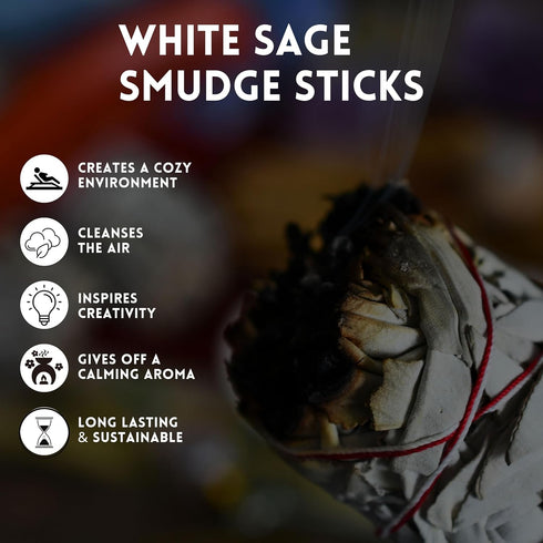 White Sage Mix Smudge Sticks 3 Pack for Cleansing, Meditation, Yoga, and Smudging | Cedar, Rosemary, Eucalyptus, & Juniper (White & Juniper)...