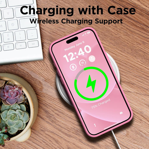 Compatible with iPhone 15 Pro Max Case, Liquid Silicone Case, Full Body Shockproof Protective Cover Slim Thin Phone Case with Soft Anti-Scratch Mi...