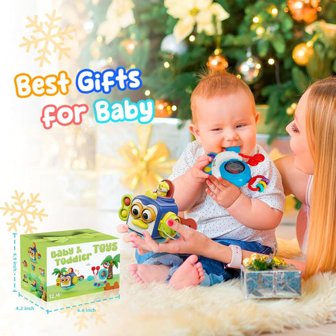 Montessori Toys for 1 Year Old, Travel Activities Busy Cube, Baby Rattles Sets, Early Educational Toys Gift for 12 18 Month, Baby Boy Girl Gifts S...