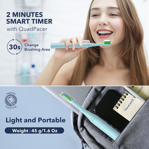 Sonic Electric Toothbrush for Adults and Kids, 40,000 VPM Power Toothbrush, 1.5H Fast Charge Ultrasonic Electric Toothbrushes with 2 Minutes Smart...
