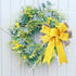 Large Yellow Burlap Spring Wreath Bow Decoration Ribbon Bows Tree Topper Decorative Ornaments for Spring Summer Party Home Decor...