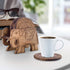 Divit Coasters Wooden for Drinks, Eco-Friendly, Absorbent, Antique Look Handcrafted Coasters (Elephant)...