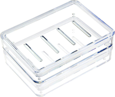 Youngever 4 Pack Soap Holders, Detachable Soap Dish, Soap Saver, Clear Bar Soap Holders for Shower, Sink Bathroom...