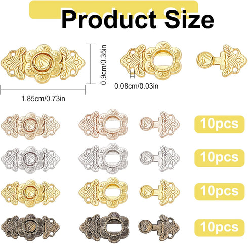 FINGERINSPIRE 40 Pcs Doll Sew-on Snap Buttons, 4 Colors Mini Alloy Belt Buckle Buttons Tiny Metal Snaps Fasteners Durable Press Studs Buttons for ...