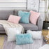 WLNUI Set of 2 White Decorative Lumbar Fluffy Pillow Covers New Luxury Series Merino Style Faux Fur Throw Pillow Covers Fuzzy Cushion Case Spring ...