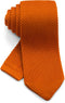 Men's Pointed Knit Tie Necktie Width 2.75 inches Washable Solid Color Orange...