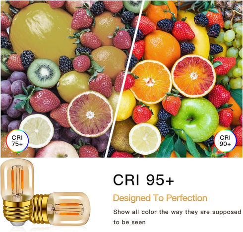 E26 LED Amber Night Light Bulbs 1W, T28 Mini Edison Tube Lamp 2200K Warm, 10W Incandescnet Equivalent,Non-Dimmable Replacement Decorative Bulb Ove...