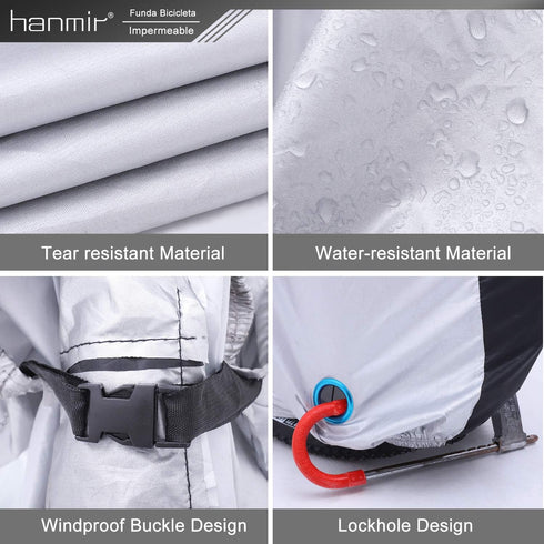 Bike Cover, Waterproof Outdoor Bicycle Cover with Lock Hole for Mountain Road Bikes XL...