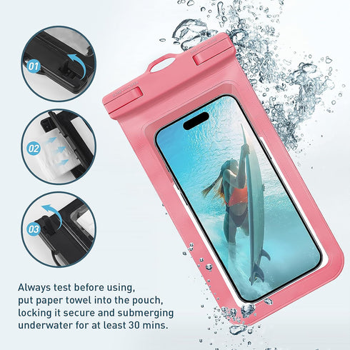 Universal Waterproof Pouch, Large Dry Bag Compatible for iPhone 15 14 13 12 Pro Max XS Plus Samsung Galaxy S22, Waterproof Cellphone Pouch Under W...
