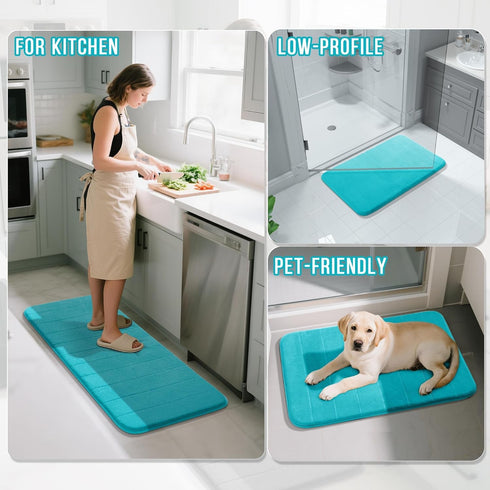 Yimobra Memory Foam Bath Mat, Super Soft Absorbent Bathroom Rug Non Slip 24x17 Inch, Quick Dry, Machine Washable Floor Carpet for Tub Shower, Home...