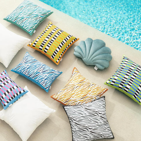 Ashler Boho Lumbar Outdoor Pillows, Light Green/Teal 12x20 Pillow Covers, Outdoor Pillows Waterproof Set of 2, Pillow Case for Patio, Couch, Water...