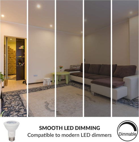 Simba Lighting LED PAR20 Light Bulb 6W 38deg Spotlight Dimmable (6-Pack) for Indoor Recessed Can, Range Hood and Outdoor PAR 20, 120V E26 Base, 40...