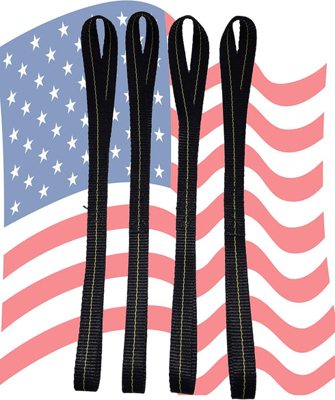 18" Soft Loop Tie Down Straps, 4 Pack. 2,789 Lb Break Strength. Made in The USA...