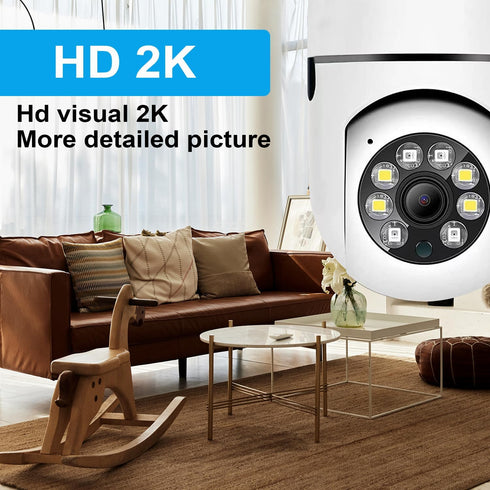 Light Bulb Security Camera 3MP, WiFi 2.4G&5G Security Outdoor &Indoor Camera, Home 360°Surveillance Cam with Motion Detection Alarm Night Vision L...