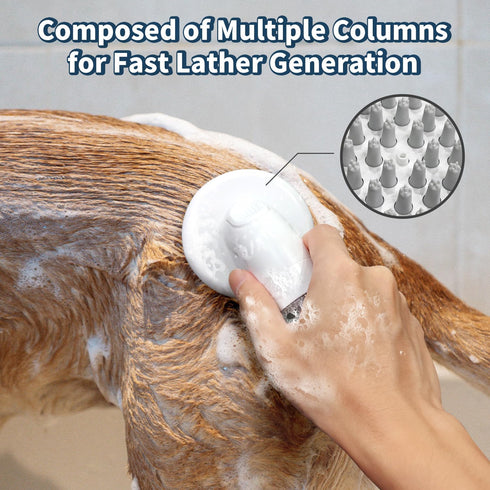 Dog Bath Brush 3 in1 Dog Shampoo Brush Soft Silicone Dog Brush for Pet Grooming Washing Soap Brush 36 Clean brush head for Short and Long Haired D...