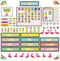 114 Pcs Boho Tropical Calendar Bulletin Board Set Monthly Calendar with Numbers Pineapple Flamingo Flower Seasons Weather Cutout Days of The Week ...