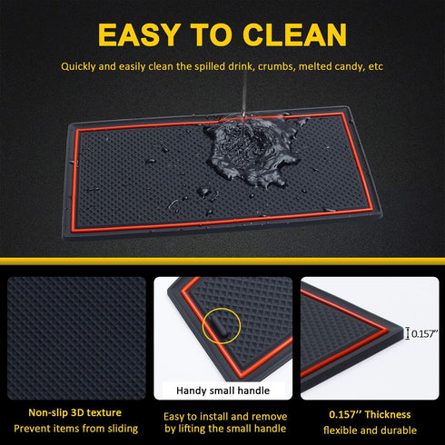 TOPINSTALL Accessorize Interior Mats Compatible with 2018-2024 Toyota Camry Accessories, Non-Slip Cup Holder Mats Door Pocket Pads Center Console ...