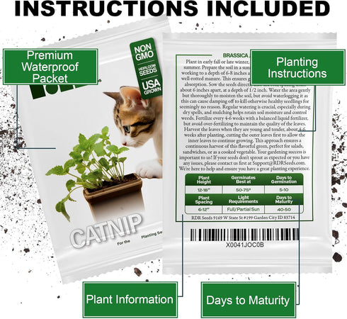3000 Catnip Seeds for Planting - Nepeta Cataria - Heirloom Non-GMO USA Grown Herb Seeds for Planting...