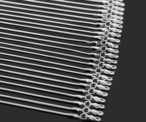 24pcs Chains for Jewelry Making 20 Inch 925 Sterling Silver Plated 1.2mm DIY Snake Chain Bulk Link Necklace with Lobster Clasps...