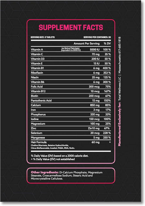 Hair, Skin & Nail - with Antioxidants C & E and Biotin - 90 Tablets - Made in USA...