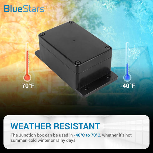 BlueStars Pack of 2 Project Box with Fixed Ear IP65 ABS Plastic Waterproof Weather-Resistant, 3.94” x 2.68” x 1.97” Electrical Project Case Power ...