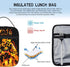 Video Game Lunch Box Gamepad Insulated Lunch Bag Reusable Cool Gamer Slogan Game Theme Lunch Box With Adjustable Shoulder Strap, Durable Lunch Tot...