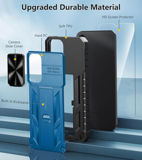 FNTCASE for Samsung Galaxy A15-5G Case: Protective Shockproof Rugged Military Grade Drop Protection A15 Cell Phone Mobile Cover with Kickstand | T...