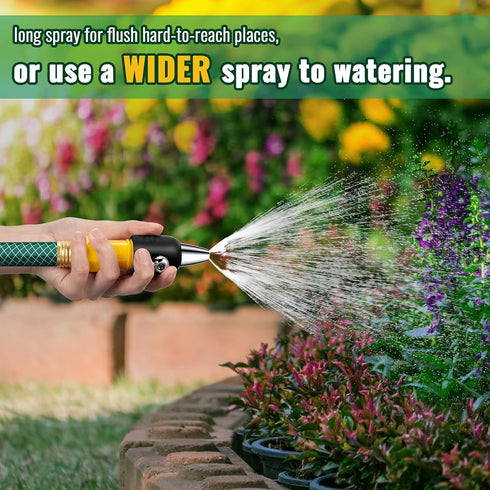 Feekoon Jet Nozzle with Shut Off, 3/4" GHT Sweeper Garden Hose End Zinc Nozzle with Shut Off Valve, Water Hose Sprayer Jet Nozzle for Garden Water...