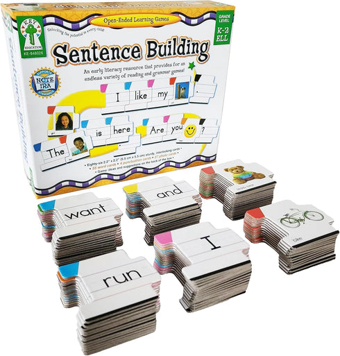 Key Education 86-Piece Sentence Building for Kids, Toys for Speech Therapy, Sight Word Games for Kindergarten, 1st and 2nd Grade Classroom Must Ha...