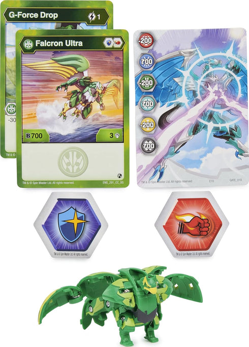 Bakugan Ultra, Falcron, 3-inch Tall Geogan Rising Collectible Action Figure and Trading Card...