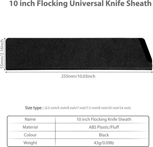 XYJ 3pcs/set Safety Knife Sheath Sleeves,Universal Knife Edge Guards For 10'' Kitchen Knife,Black ABS Knife Cover Case,Blade Guard Protectors,Chef...