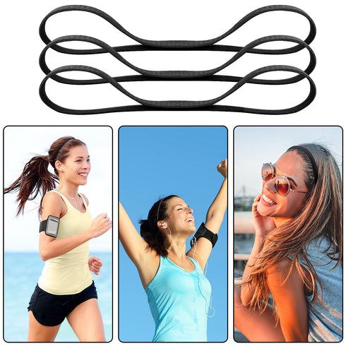 Duufin 20-Piece Elastic Non-Slip Sweat Headbands - Thin Elastic for Women, Men & Girls...